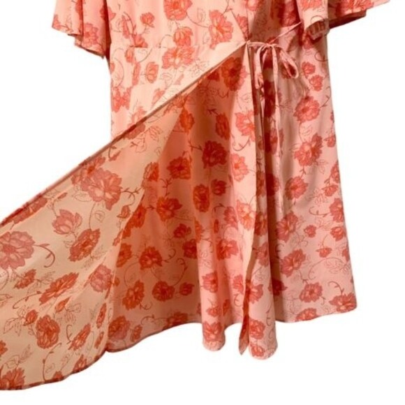 Torrid Sienna Garden Georgette Wrap Dress Floral Flutter Sleeve 22 - Picture 7 of 15